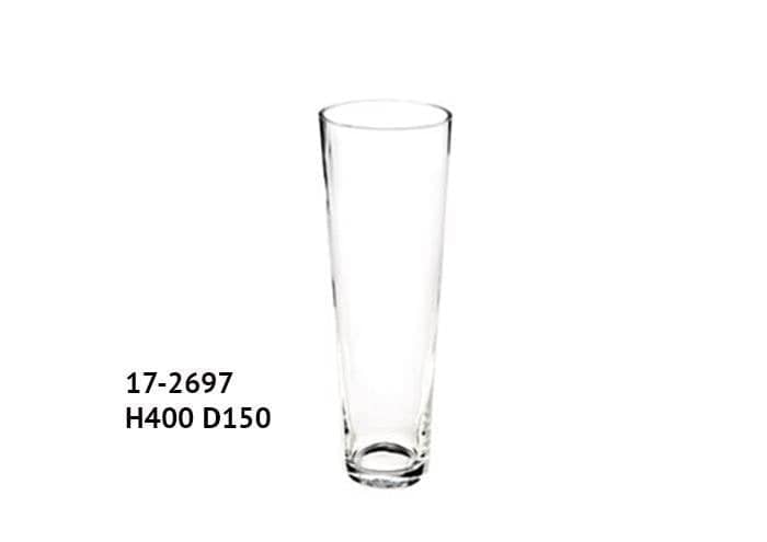 Vaso vetro conico diametro 15 alto 40 cm (1pz) - Complementi e Regali