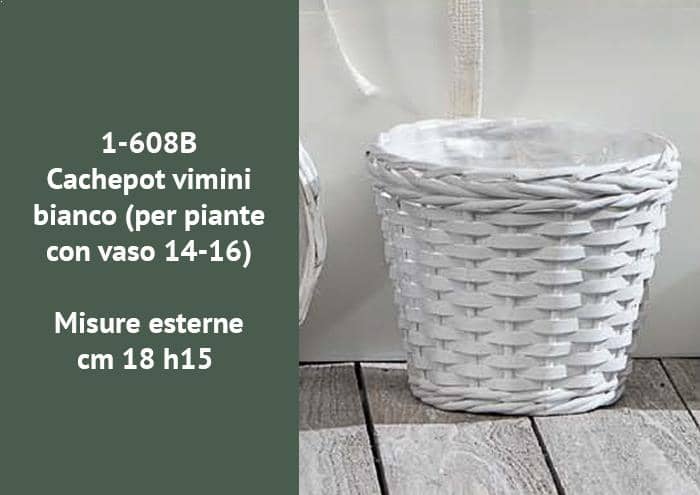 Cesto ovale vimini bianco cm 42 x 25 h17 - Cesti in vimini bianchi ingrosso