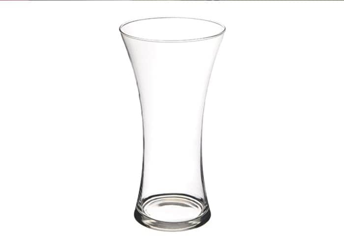 Vaso in vetro con base stretta svasato alto 30 cm