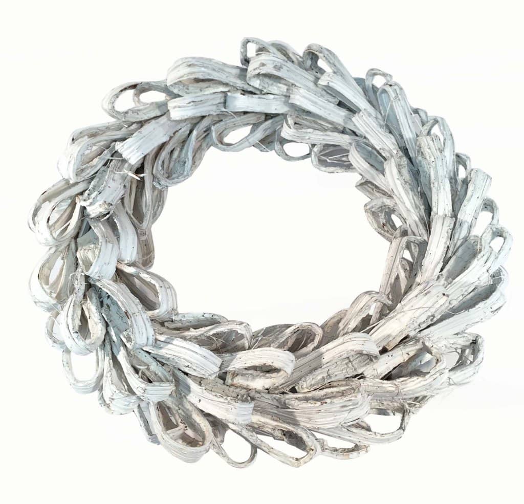 Immagine e commerce Ghirlanda vimini bianco in corteccia ripiegata diametro cm 50