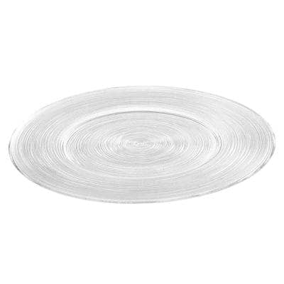 Immagine e commerce Piatto in vetro tondo decoro righe concentriche diametro cm 33
