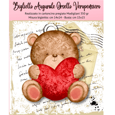Biglietto augurale Veropensiero formato 14x14 cm