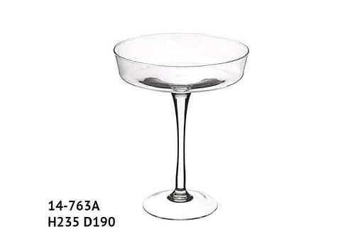 Alzata in vetro per fioristi bordo basso h 23.5 cm