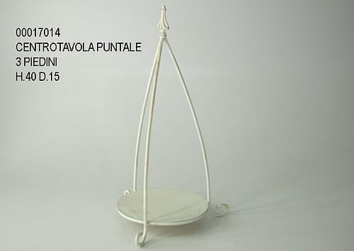 Centrotavola in ferro con puntale e piedini alto 40 cm