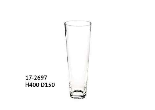 Vaso vetro conico diametro 15 alto 40 cm
