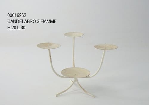 Candelabro in ferro 3 fiamme per composizioni floreali h30 cm
