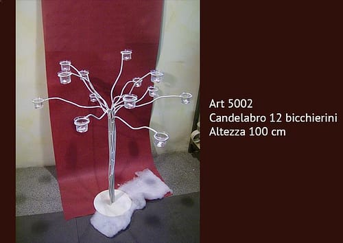 Candelabro in ferro 12 braccia con porta bicchierino - Candelabri