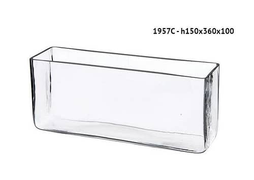 Vaso rettangolare in vetro spesso cm 36x10 h15 - Vasi rettangolari vetro