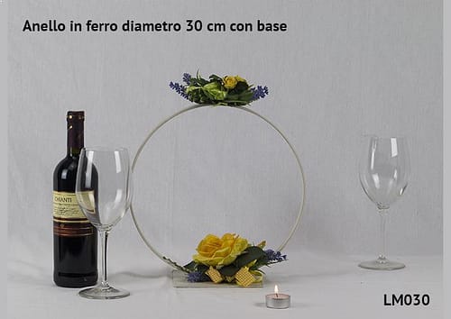 Anello in ferro diametro 30 cm con base - Strutture per addobbi floreali