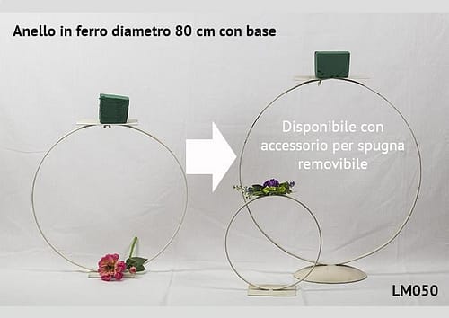 Anello in ferro diametro 80 cm con base - Strutture per addobbi floreali