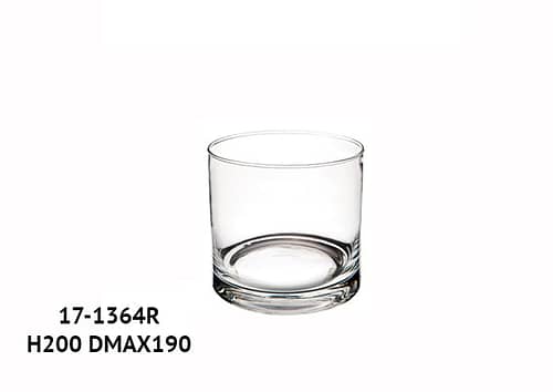 Cilindro vetro fondo spesso diametro 19 altezza 20 cm