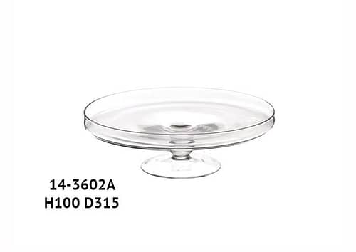 Alzata in vetro grande con bordo diametro 31 altezza 10 cm