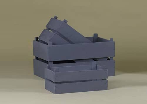 Immagine e commerce Serie 3 cassette di legno rettangolari grigie per allestimenti e vetrine