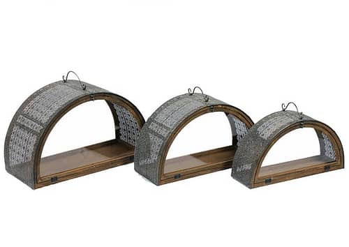 Immagine e commerce Serie 3 lanterne metallo traforato colori naturali forma mezzaluna