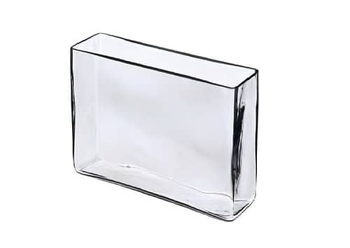 Immagine e commerce Vaso vetro rettangolare bordo spesso cm 30x10 h25