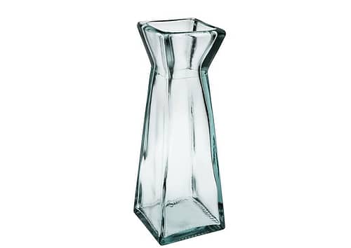 Immagine e commerce Vaso quadrato monofiore in vetro collo stretto cm 13 h55