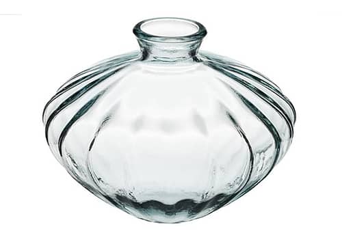 Immagine e commerce Vaso vetro vintage baccellato forma disco collo stretto cm 38 h28