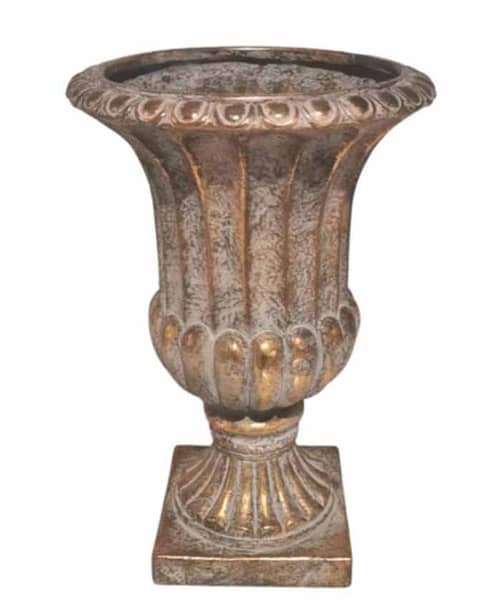Immagine e commerce Coppa romana base quadra per addobbi floreali 39x39 h62 fiberclay oro