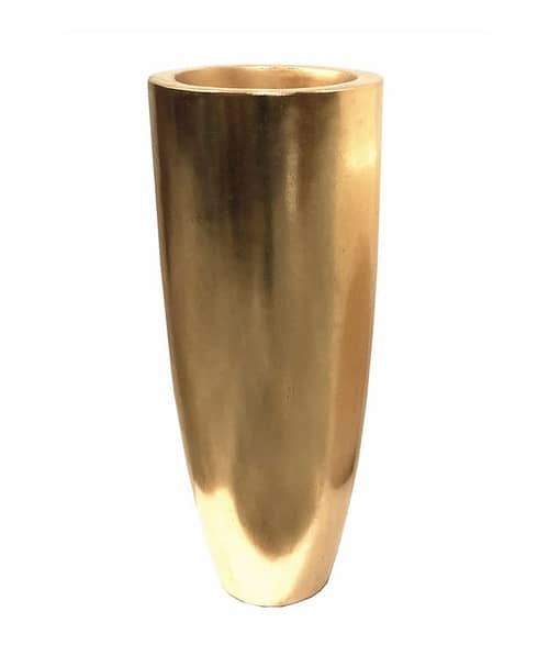 Immagine e commerce Vasi arredo forma tonda svasata in vetroresina oro lucido cm 39 h80