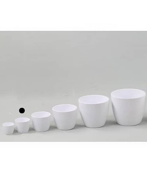 Immagine e commerce Porta vaso bombato in ceramica per piante diametro 10 cm-Bianco Opaco