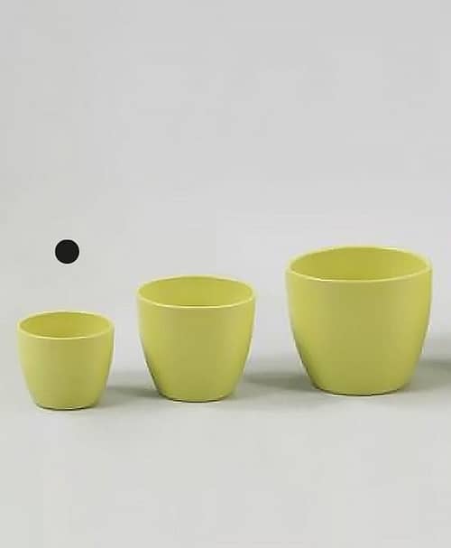 Immagine e commerce Porta vaso bombato in ceramica per piante diametro 10 cm-Verde Mela Opaco