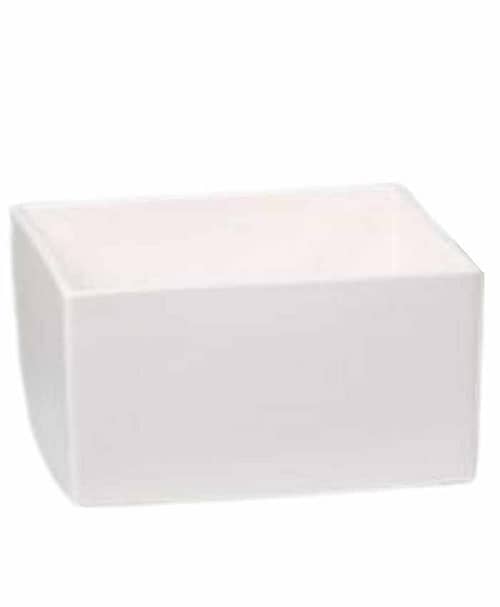 Immagine e commerce Quadrato in ceramica per 4 orchidee grandi o 4 piante vaso 14-Bianco
