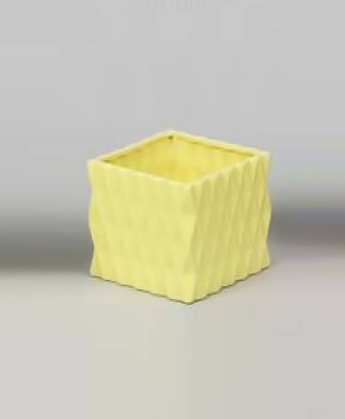 Immagine e commerce Cubo in ceramica lavorato per Orchidea-Giallo