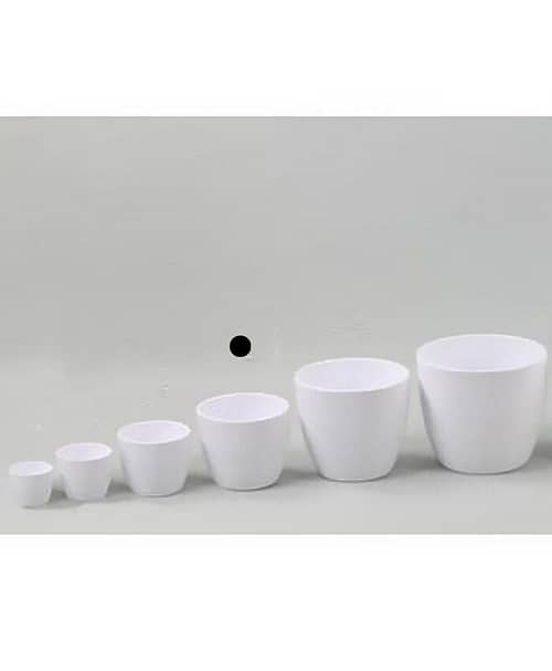 Immagine e commerce Porta vaso bombato in ceramica per piante diametro 14 cm-Bianco Opaco