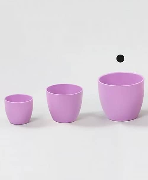 Immagine e commerce Porta vaso bombato in ceramica per piante diametro 14 cm-Lilla Opaco