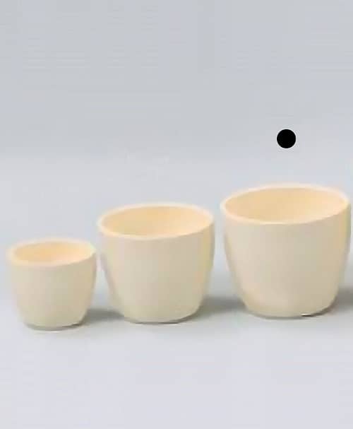Immagine e commerce Porta vaso bombato in ceramica per piante diametro 14 cm-Avorio Opaco