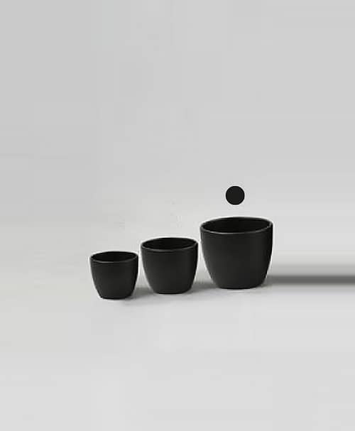 Immagine e commerce Porta vaso bombato in ceramica per piante diametro 14 cm-Antracite Opaco