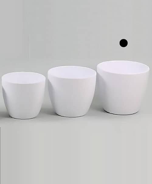 Immagine e commerce Porta vaso bombato in ceramica per piante diametro 26-28 cm-Bianco Opaco
