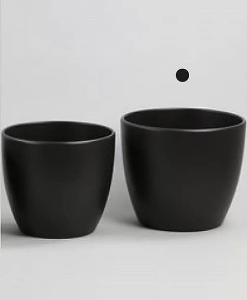 Immagine e commerce Porta vaso bombato in ceramica per piante diametro 26-28 cm-Antracite Opaco