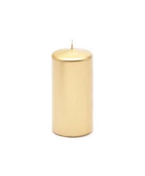Immagine e commerce Candela Moccolo antigoccia in cera diametro 6 alta 12 cm confezione 16 pz - Oro