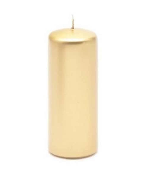 Immagine e commerce Candela Moccolo antigoccia in cera diametro 6 alta 15 cm confezione 16 pz - Oro