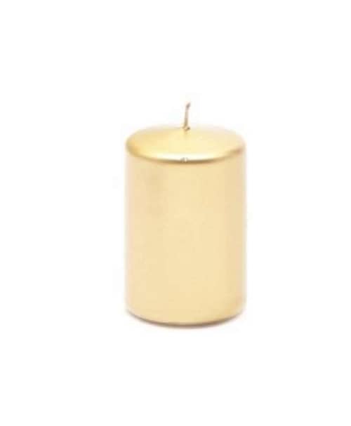 Immagine e commerce Candela Moccolo antigoccia in cera diametro 6 alta 9 cm confezione 16 pz - Oro