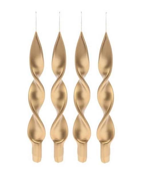 Immagine e commerce Candela Artistica Torciglione alta 27cm Confezione 4pz - Oro