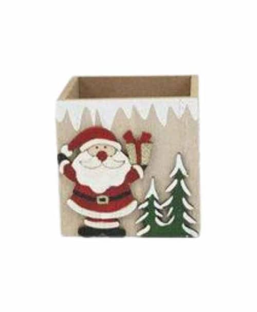 Immagine e commerce Portavaso quadrato per piante vaso 8 cm con decoro babbo natale