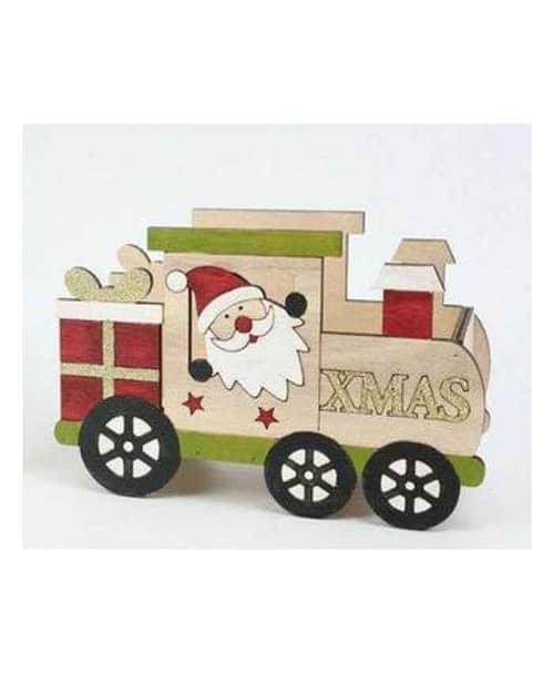 Immagine e commerce Cesto Rettangolare legno Trenino Babbo Natale cm 17x8 h11 cm