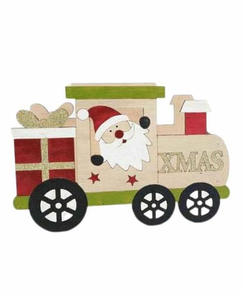 Immagine e commerce Cesto Rettangolare legno Trenino Babbo Natale cm 22x9 h15 cm
