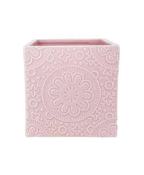 Immagine e commerce Cubo in ceramica con decori greche 11x11 h11-Rosa