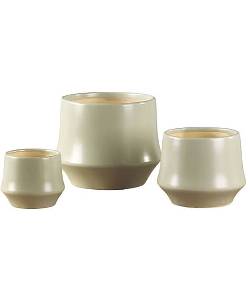 Immagine e commerce Serie 3 cachepot ceramica verde chiara forma biconica cm 14-19-25