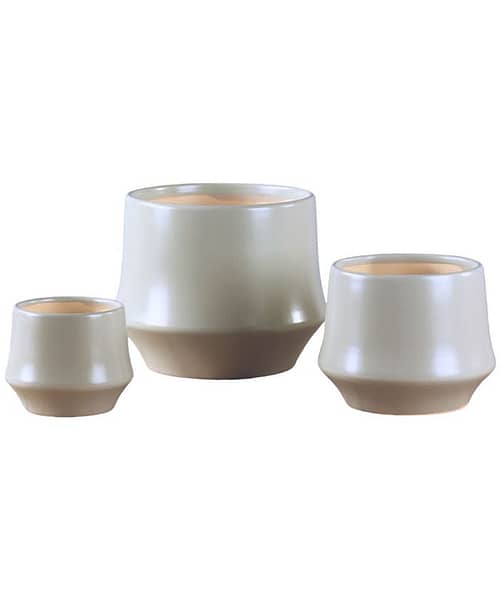 Immagine e commerce Serie 3 cachepot ceramica grigia forma biconica cm 14-19-25