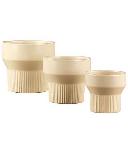 Immagine e commerce Serie 3 porta vasi design ceramica avorio torriformi cm 13-16-20