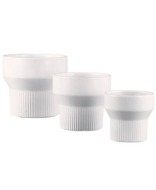 Immagine e commerce Serie 3 porta vasi design ceramica bianca torriformi cm 13-16-20
