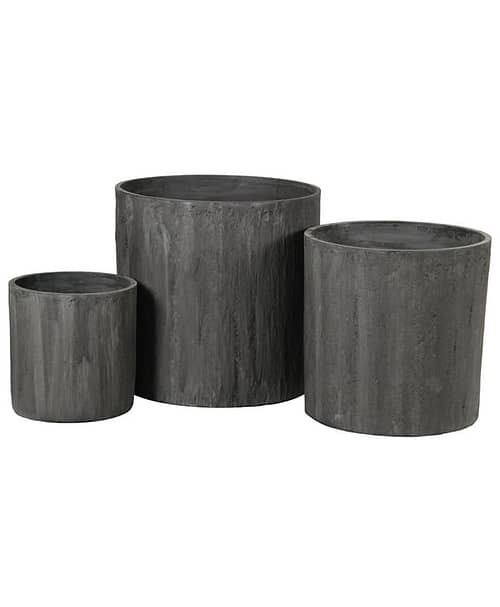 Immagine e commerce Serie 3 cilindri portavasi maxi fiberclay grigio striato cm 30-40-50