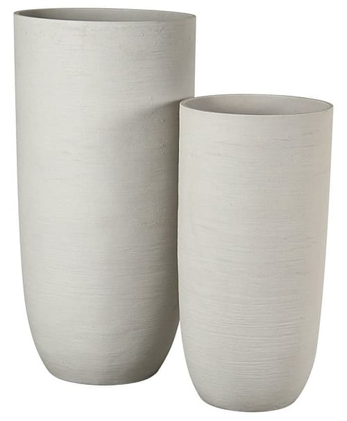 Immagine e commerce Serie 2 vasi arredo fiberclay maxi formato bianco opaco alti 80-100 cm