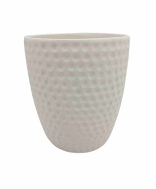 Immagine e commerce Portavaso Orchidea in ceramica martellata alto 14 diametro 12-Avorio