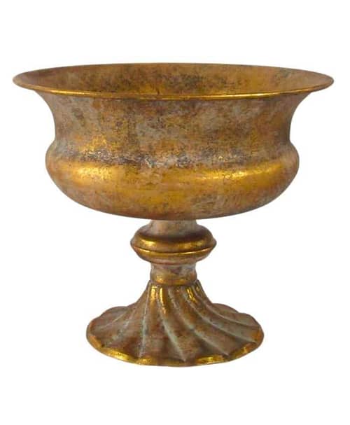 Immagine e commerce Coppa oro in metallo anticato alta diametro 25 alta 20 cm