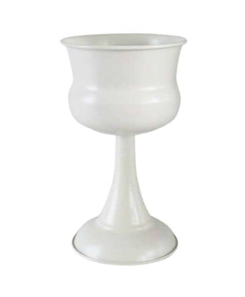Immagine e commerce Alzata in metallo bianca a forma di calice diametro 13 alta 22 cm